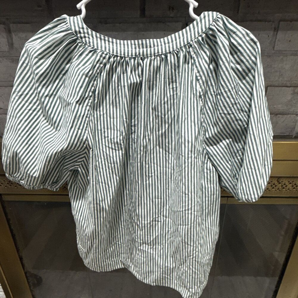 Vineyard Vines Size Small Green And White Striped Shirt Small - Picture 5 of 5